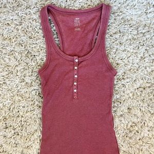 Aerie Button-Down Tank Top with Ribbed Detail Size Small